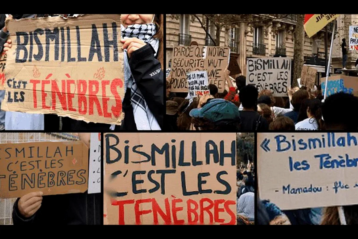   Viral Kalimat "Bismillah" Jadi Poster Demonstran Prancis